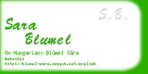 sara blumel business card