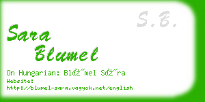 sara blumel business card